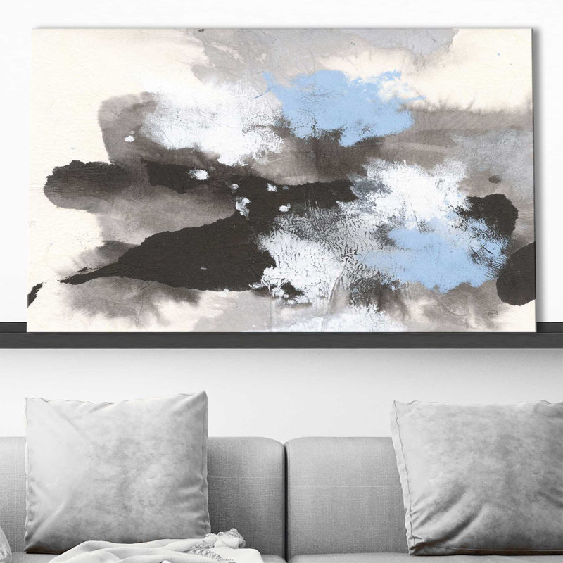 Bouffée de bleu II - Peinture, L 40 po x H 24 po, Toile tendue