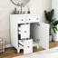 Meuble-lavabo 24 po avec lavabo en céramique. Gain de place pour les petits espaces. 2 tiroirs, 1 porte. Blanc 24 po. Vaste espace de rangement. . Pieds en bois massif. Blanc. Assemblage facile-121109742