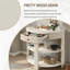 Console demi-lune cannelée TREXM avec tiroir et 2 tablettes, table d'appoint pour entrée ou couloir, crème
