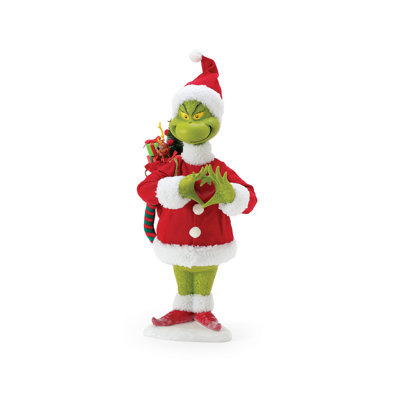 Dr. Seuss the Grinch Licensed His Heart Grew Santa 18in