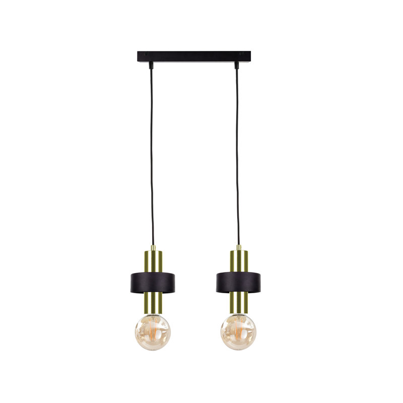 Bernda 2 - Light Cylinder Pendant, Black/Gold