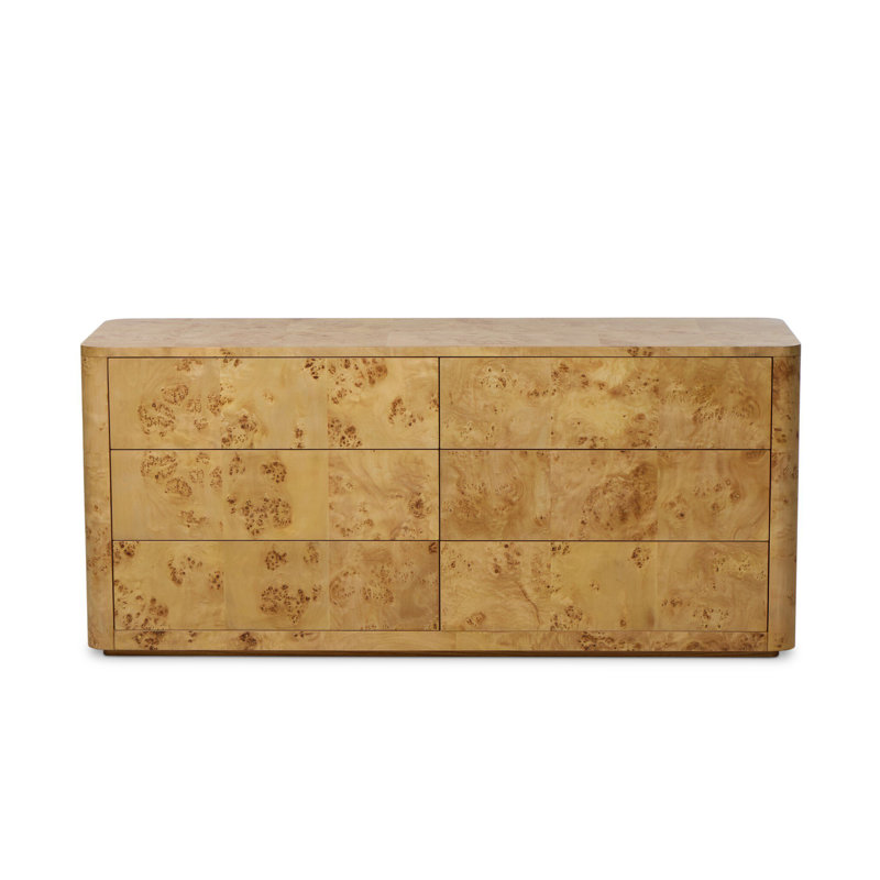 Mullins 6 Drawer Dresser-Natural Mappa Burl