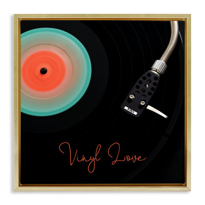 Spinning Record Vinyl Love Floating Frame, design by Tom Quartermaine