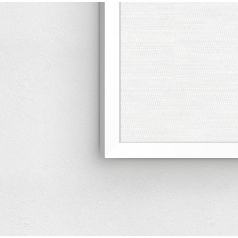 Simple contour de chiot-reproduction d’art, H 26 po x l 38 po x P 0,5 po, Papier avec cadre blanc