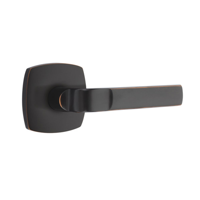 Poignée de porte avec rosette Aston, Bronze huilé, Droite