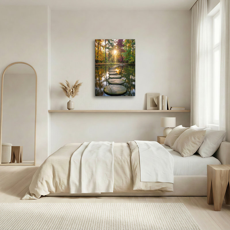 Art mural sur toile Gallery Wrap pour le salon, la chambre à coucher, le bureau ou le vestibule - décoration murale décorative avec sentier forestier