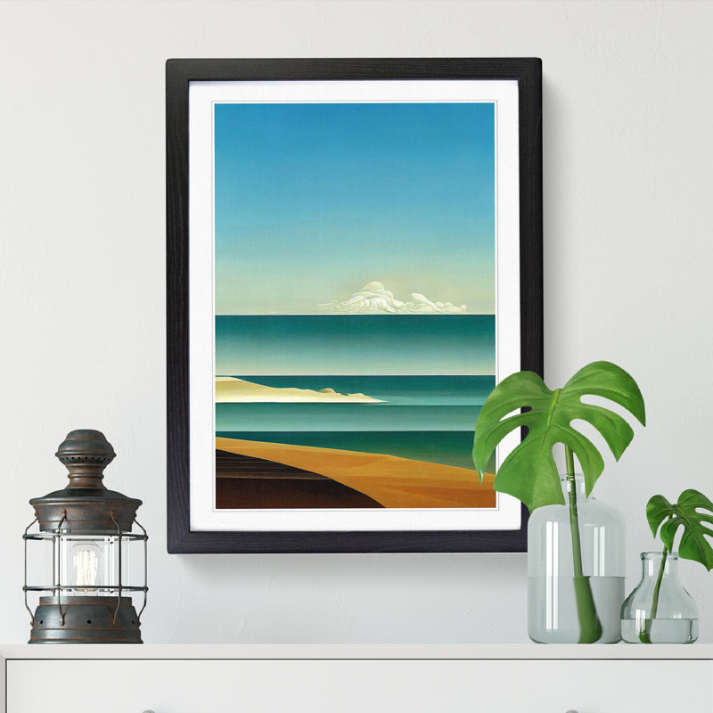 Modern Beach Seascape Vol.1 - Framed Print, Black, 64cm H x 46cm W x 2cm D