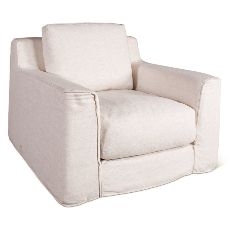 Housse pour fauteuil en lin blanc Oliver