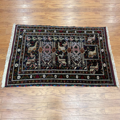 One-of-a-Kind 3' X 4'4" Wool Area Rug in Black
