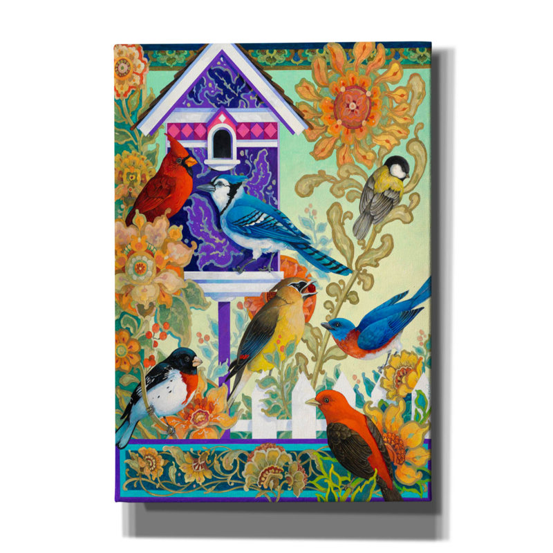 «The Backyard Gathering» par David Galchutt, art mural sur toile, H 26 po x l 18 po x P 0,75 po