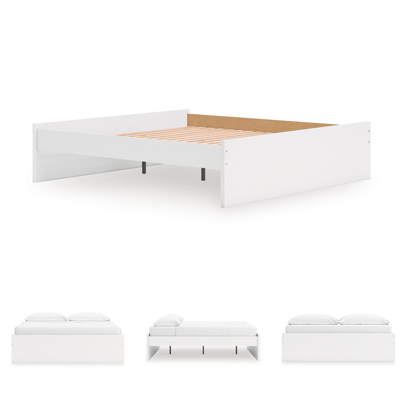 Onita King Platform Bed, White, King