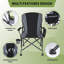 Très grand fauteuil de patio pliant avec dossier haut, porte-gobelet et poche de rangement-610493829