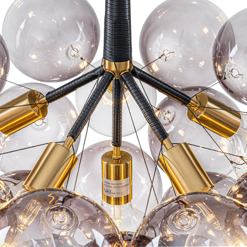 Lustre 6 lumières en verre de style éclectique Eclectic