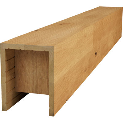 AmeriCraft Wood Wire Brushed Beam, 3-Sided (U-Beam), 5 1/2"W x 5 1/2"H x 192"L, Golden Pecan Finish, Stain Grade Knotty Alder