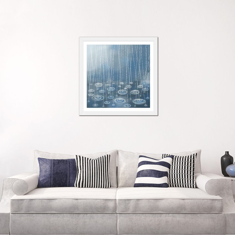 «Autre jour de pluie» par Nic Squirrell - reproduction, H 24 po x l 24 po x p 1 po, Blanc, Papier encadré blanc
