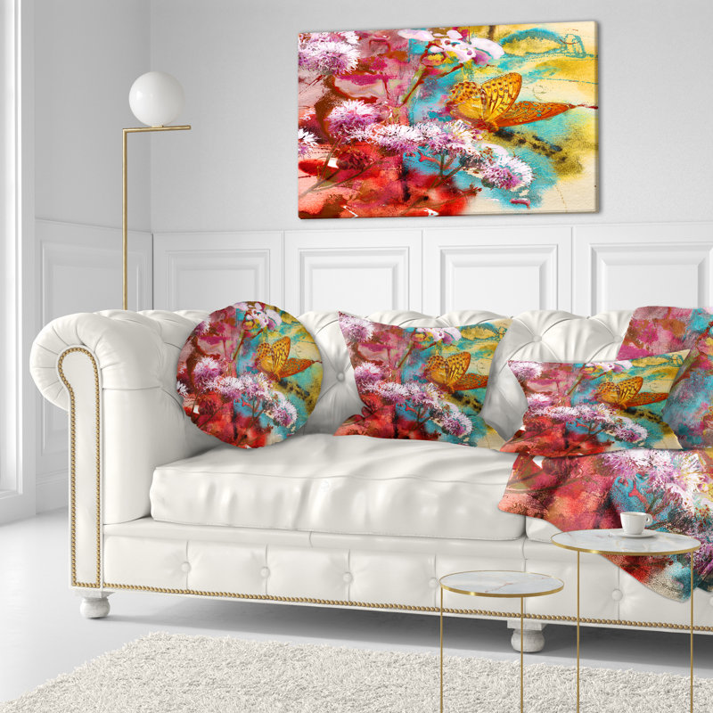 Coussin lombaire et coussin décoratif en aquarelle de style abstrait