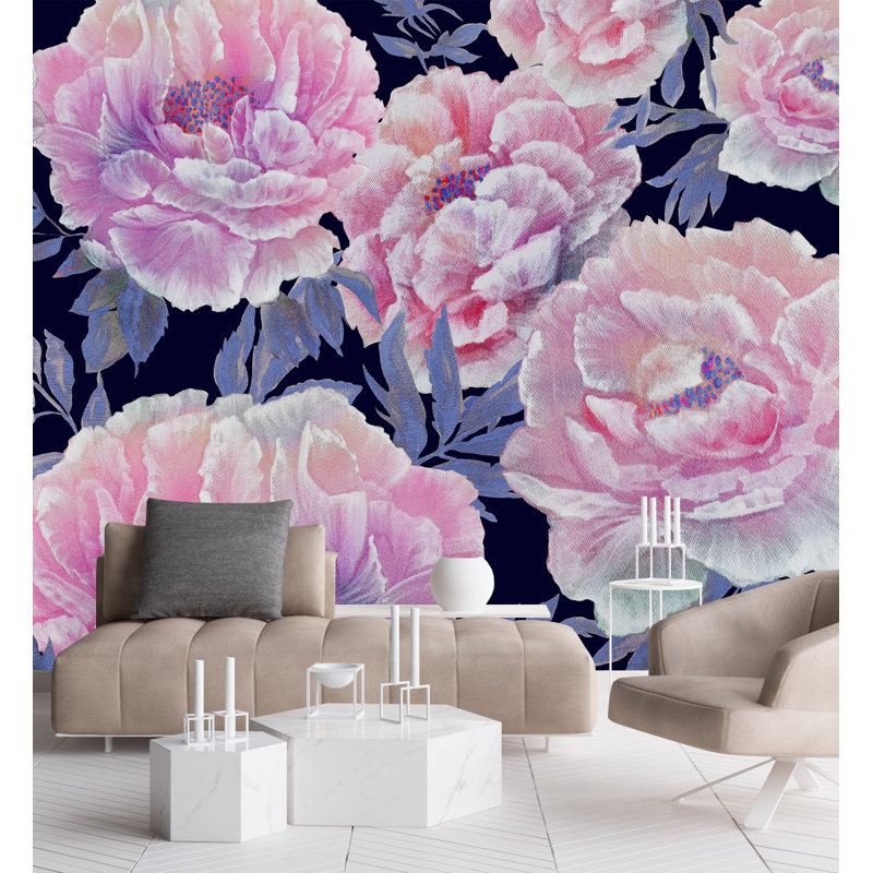 Floral Wall Mural, 8.33' W x 8.33' L
