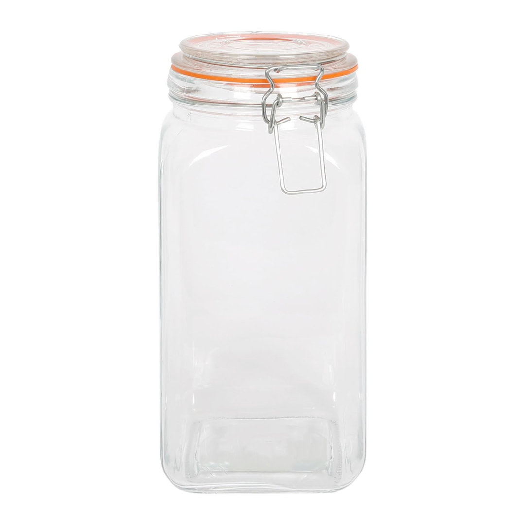 B&Q -  Square Glass Jar With Clip-Top Lid1.7L - Image 5