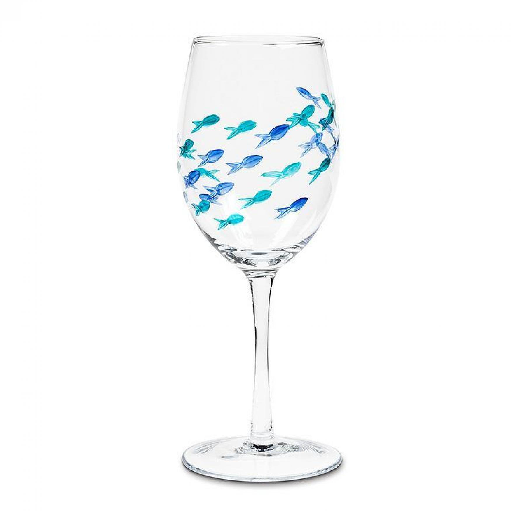 Beachcrest Home™ Cut Fish Stemmed Wine Drinking Glass | Wayfair