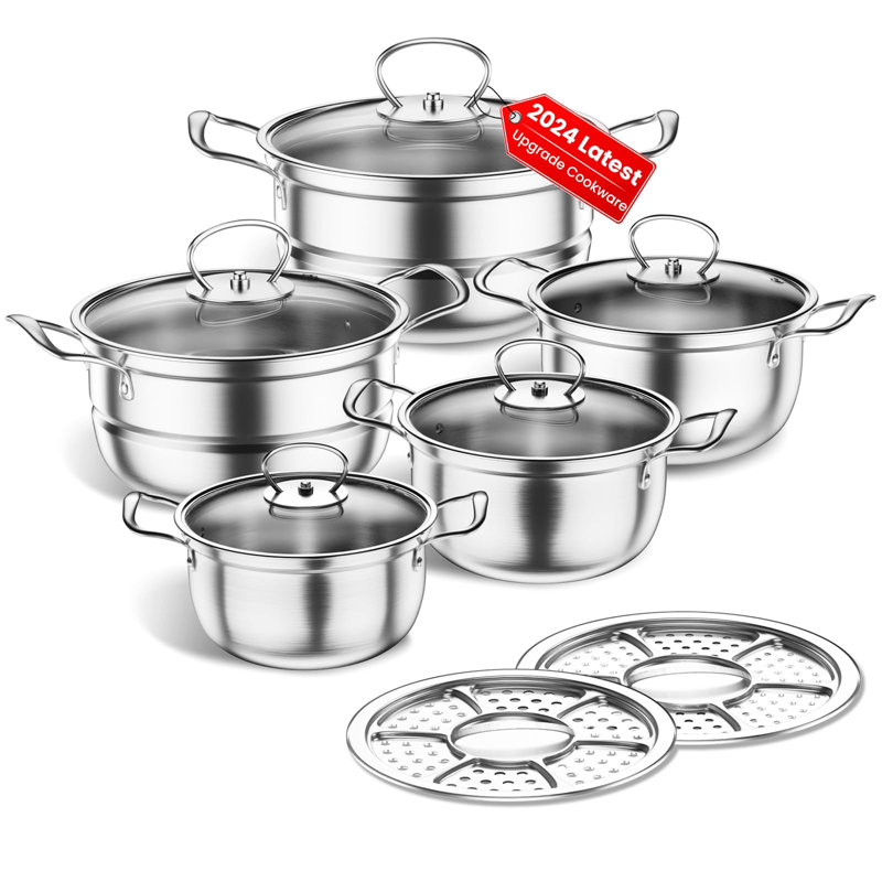 12 - Piece Stainless Steel Cookware Set