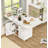 47" Wood Folding Dining Table with storage rack and cabinet, Removable Entryway Table