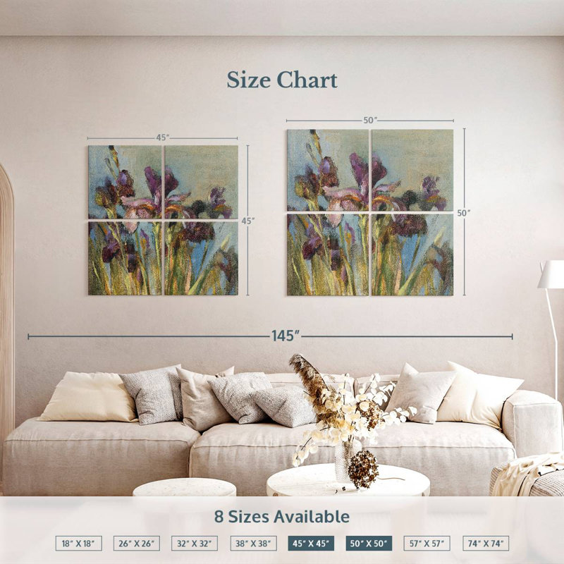 Harnek Spring Iris I, 50" H x 50" W