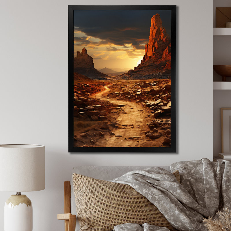 Ayea Desert Spires II sur impression sur toile, Cadre photo noir, H 20 po x l 12 po x P 1 po