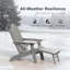 Ensemble de 4 chaises Adirondack pliantes, chaise de patio extérieure réglable en PEHD 3 positions avec repose-pieds rétractable pour terrasse-1620479956
