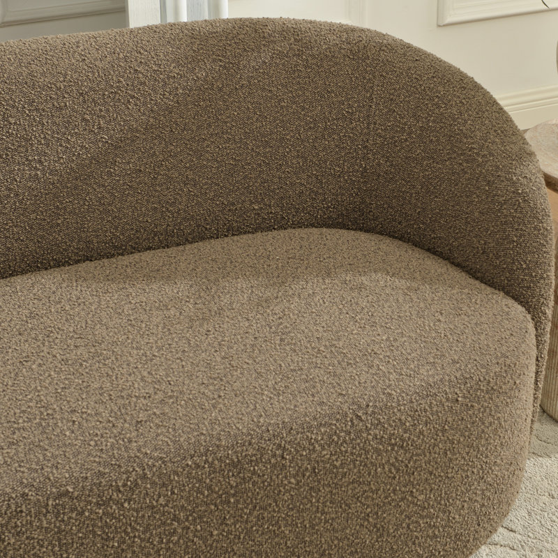 Cleaven 68' Wide Boucle Upholstered Loveseat Sofa, Tan