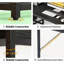 Bureaux multifonctionnels avec rangement, métal noir et bois, bureau industriel