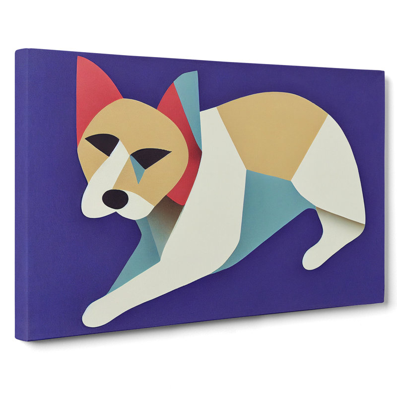 Dog Art Abstract - Wrapped Canvas, 35cm H x 50cm W x 3cm D