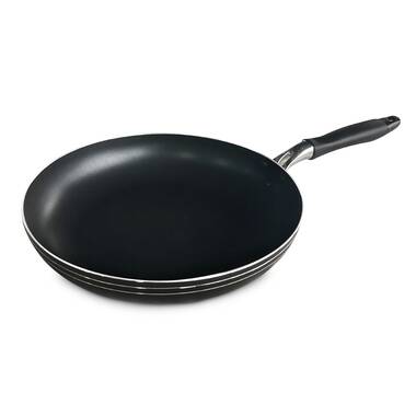 Bene Casa - Black Nonstick Aluminum Frying Pan with Glass Lid (6