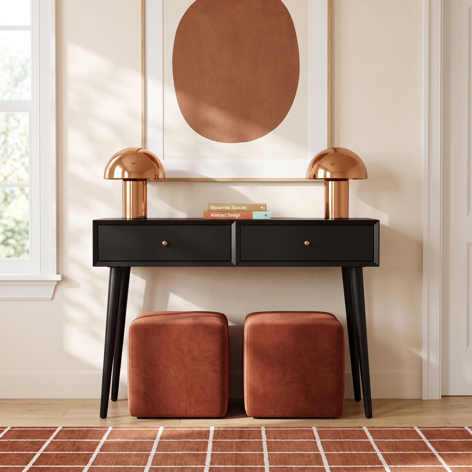 42" Console Table, Black