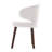 Modern Bouclé Upholstered Dining Chair with Curved Backrest and Solid Wood Legs-622345894