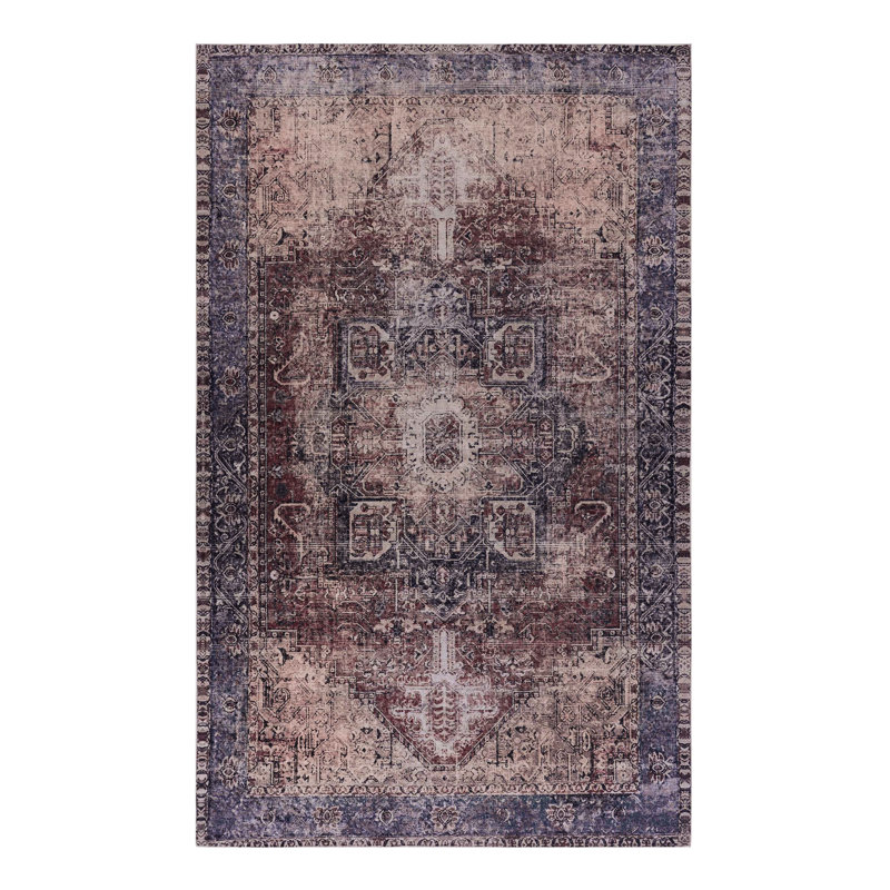 6X9 Washable Area Rug, Low-Pile, Non-Slip, Stain , Non-Shedding, Foldable, & Pet Safe - Add A Touch Of Luxury  Burgundy Rug Washable, Enhance Your Home Decor