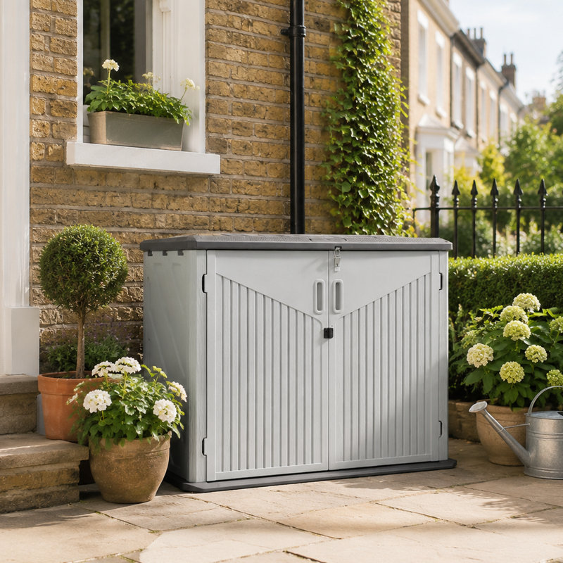 4.5 Ft. W X 2.5 Ft. D 900L Resin Horizontal Waterproof Garden Storage Box