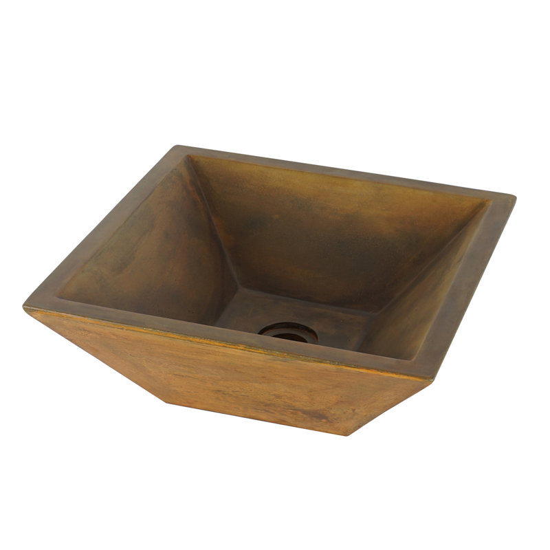 Barclay Radam Trapezoidal 15.75'' Vintage Brown Concrete Specialty Bathroom Sink
