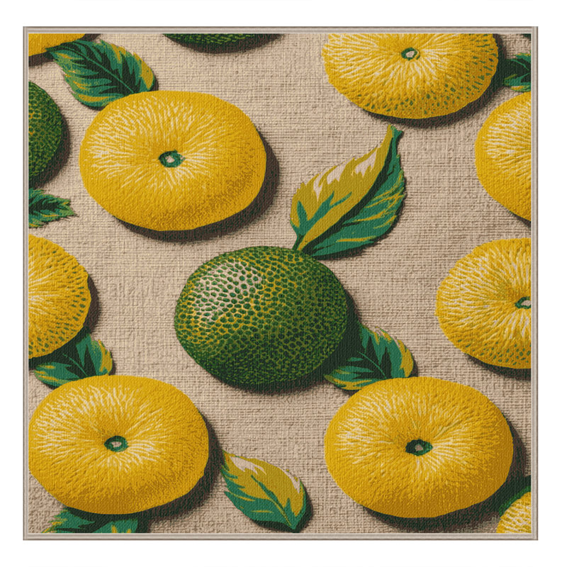  Tapis lavable aux fruits de bergamote, Carré 6 pi