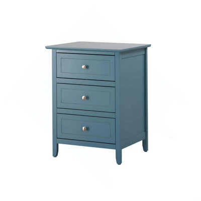 Transitional Stylish Wooden Nightstand With 3 Drawers