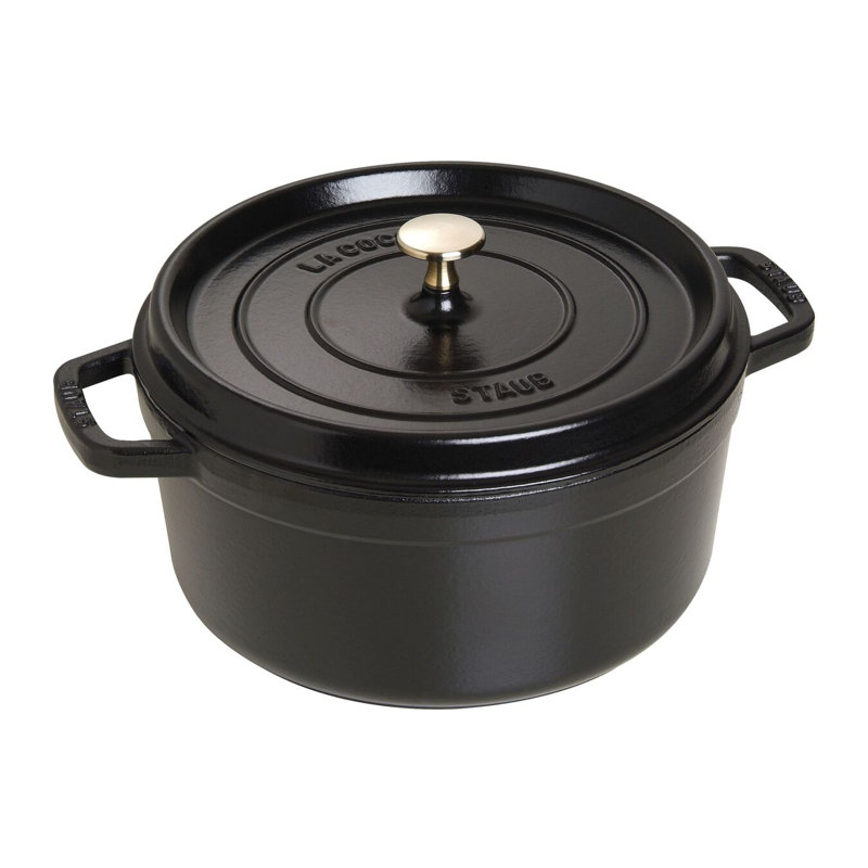 Staub 3 Pieces Cast Iron Cookware Set, Matte Black