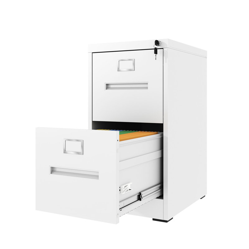 Classeur vertical à 2 tiroirs en métal avec serrure pour le bureau, format A4 légal / lettre, blanc, grande capacité, organisation facile, sécurité, inclinaison, surface lisse, fonctionnement silencieux, assemblage simple