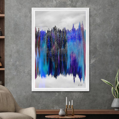 Paysage d'arbre réfléchissant en bleu