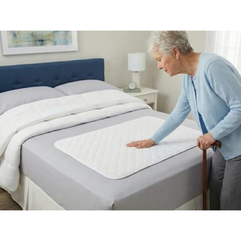 Coussin de lit ultra doux 4 couches lavable et réutilisable pour l'incontinence - 24 po x 36 po