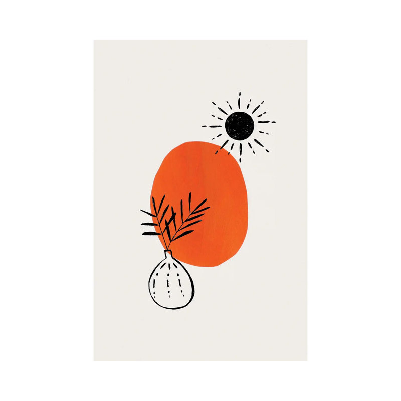 Minimal Orange Plant 1 Piece Wrapped Canvas Wall Art, 101.6 cm H x 66.04 cm W x 3.175 cm D