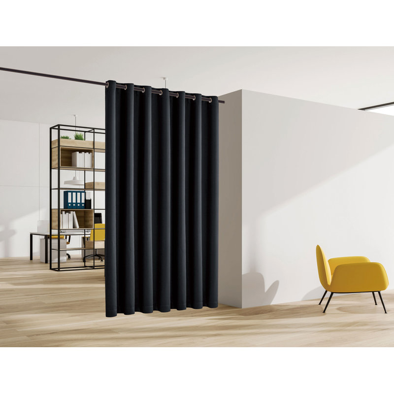 Emillie Blackout Single Curtain Panel, Black, 120" W x 108" L