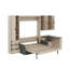 Grand lit escamotable pliable grand format avec canapé et bureau, tablettes et tiroirs, éclairage DEL / USB-125785231
