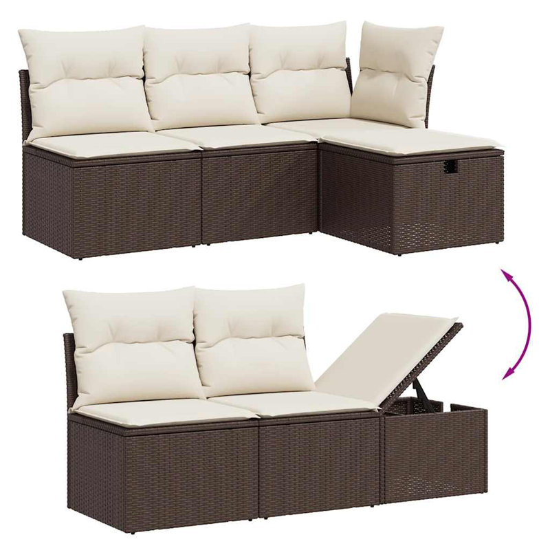 Vidaxl Garden Sofa Set  Poly Rattan Large Modular