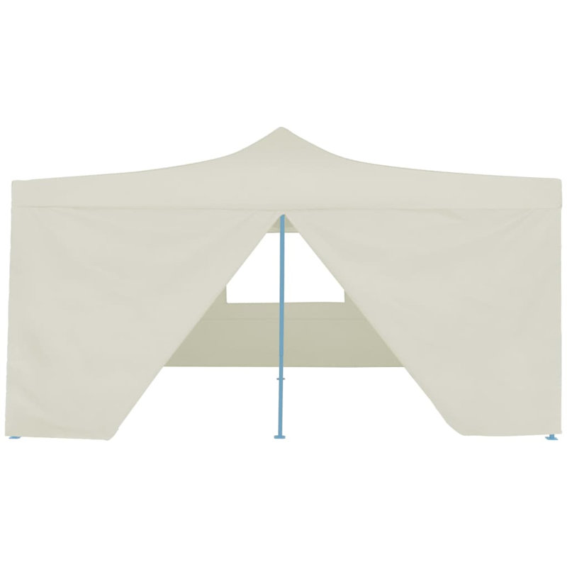 VidaXL Gazebo Folding Canopy Party Tent Patio Pavilion Shade with 4 Sidewalls, Cream