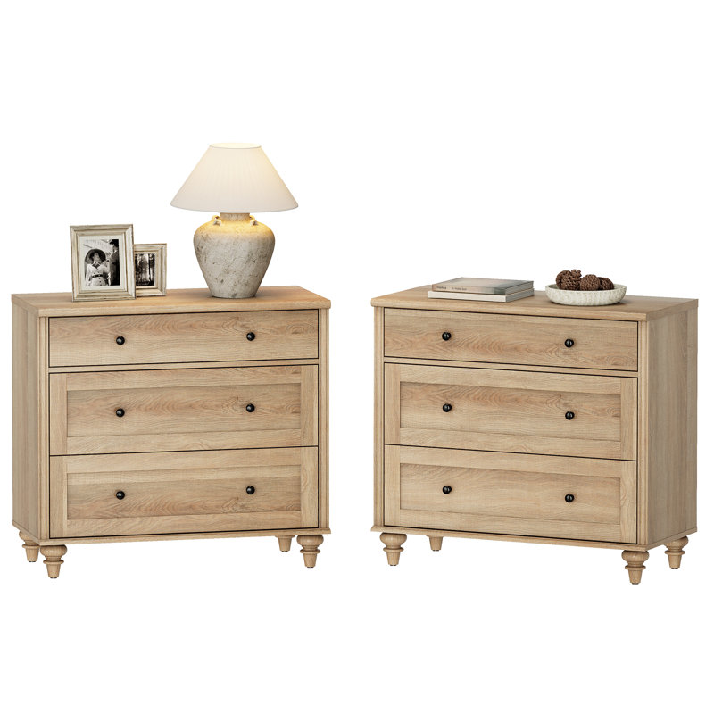 Scarlett 3-Drawer Nightstand - Mid Century Modern
