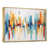 Toile avec cadre flottant or